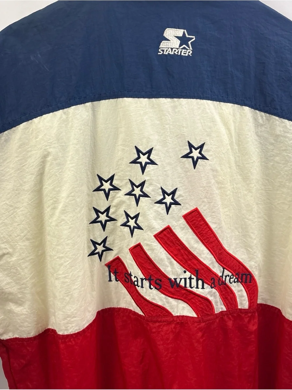 Starter Olympic Games Atlanta 1996 Windbreaker Mens XL USA Full Zip Jacket Vtg - Picture 15 of 15